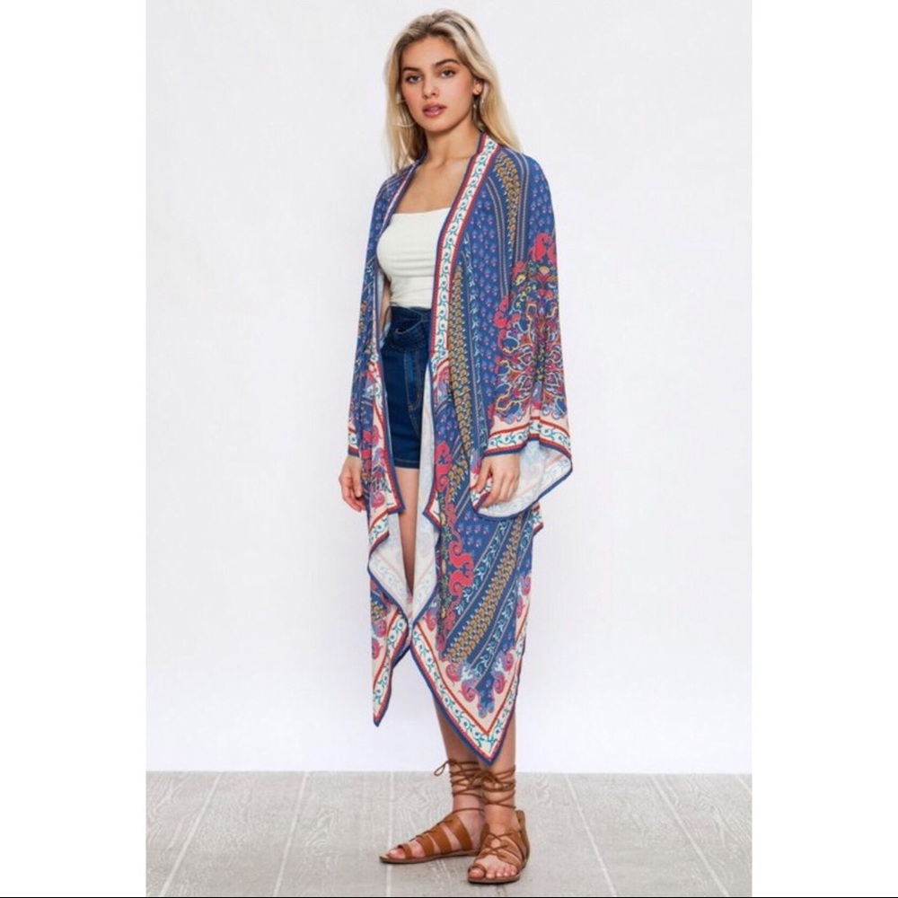 Flying Tomato Draped Kimono Arabesque Print - Picture 4 of 7